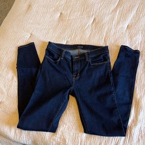 j brand from nordstrom. size 28. high waist dark denim skinny jean. stretchy.